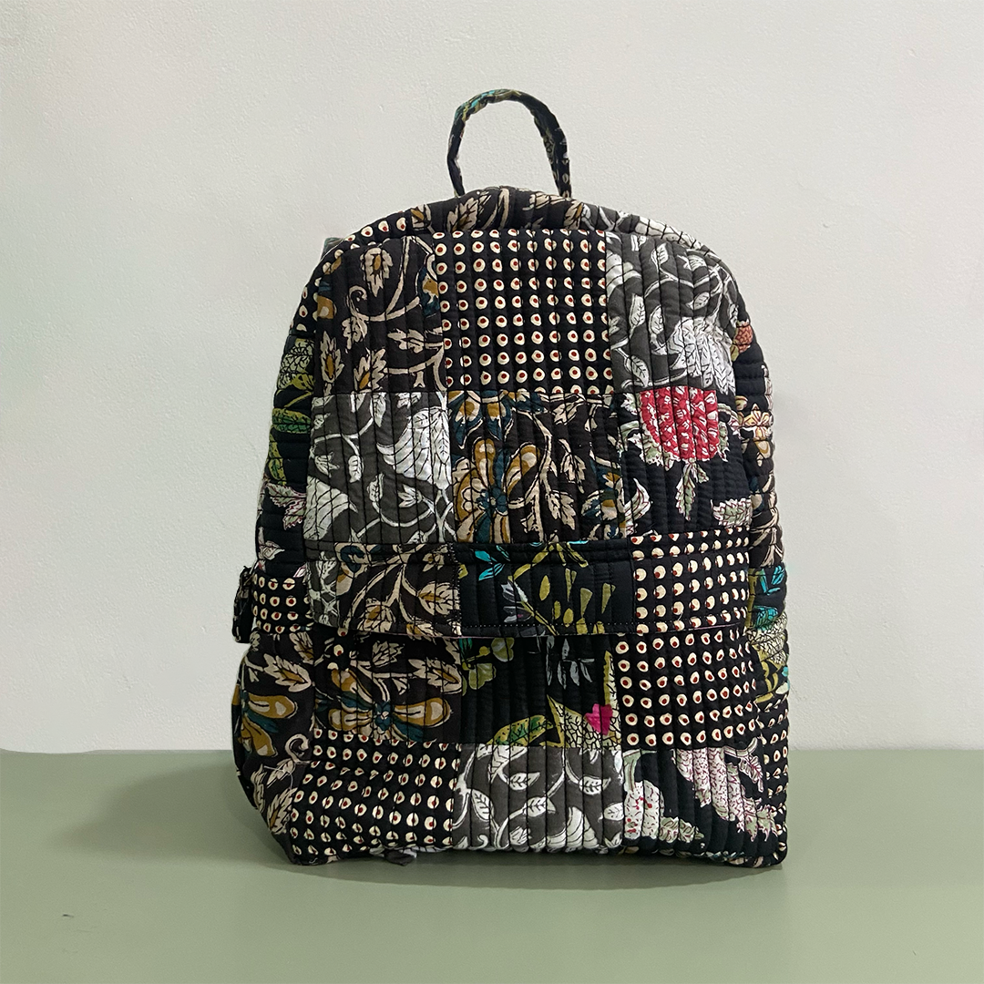 Black and White Patchwork Backpack