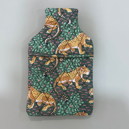 Green Tiger Floral Hot Water Bag Cover