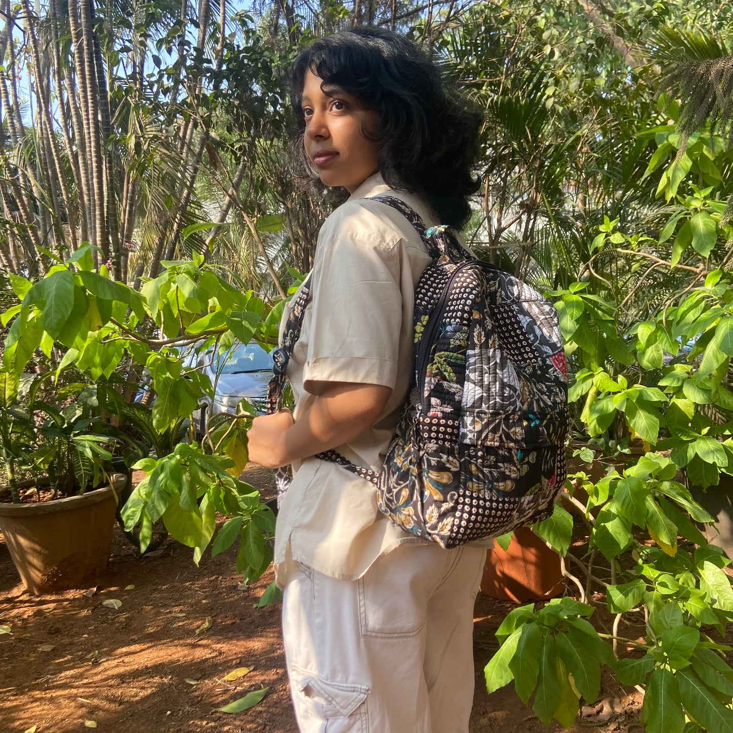 Black and White Patchwork Backpack