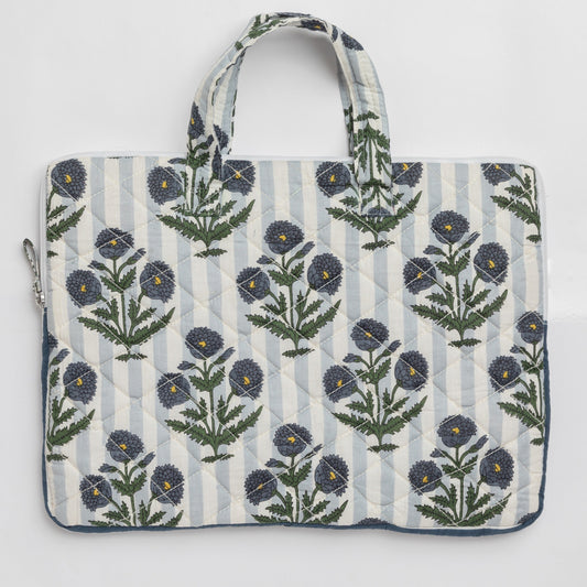 Blue Poppy Laptop Sleeve with Handle