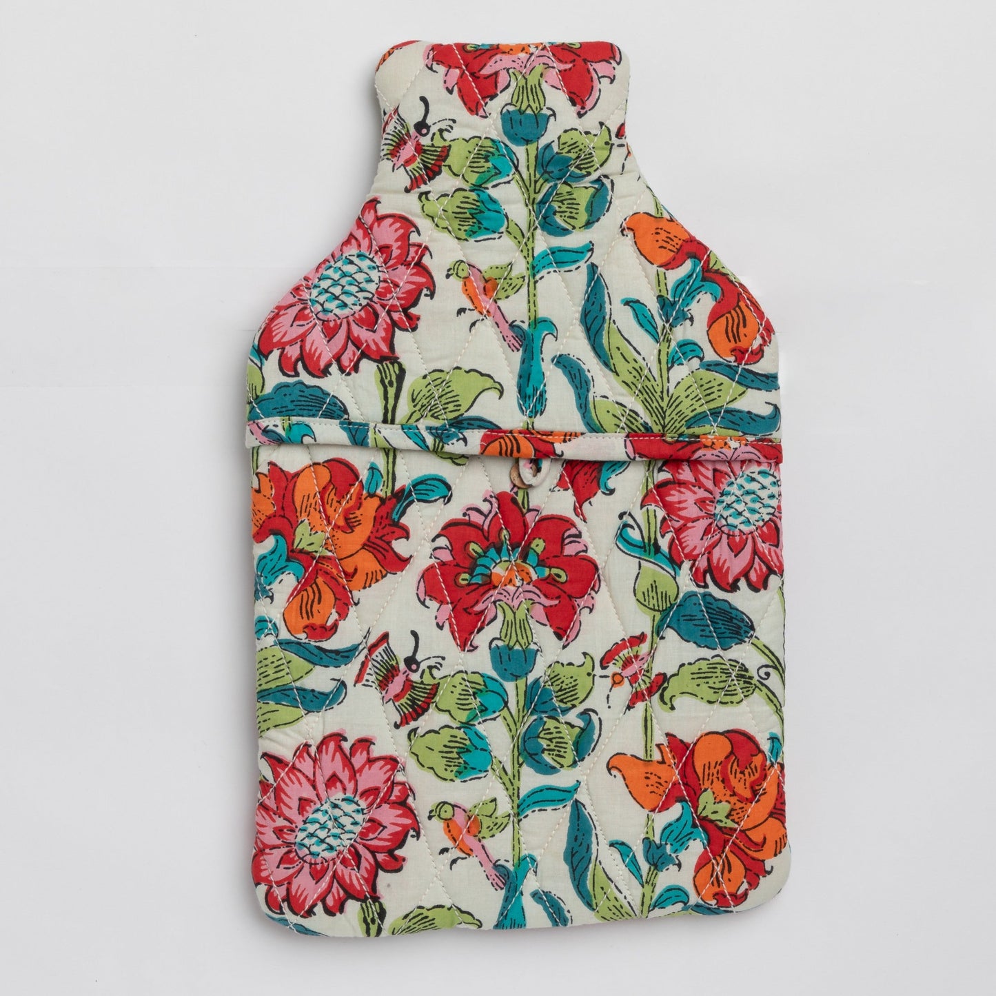 Red & Green Floral Entwine Hot Water Bag Cover