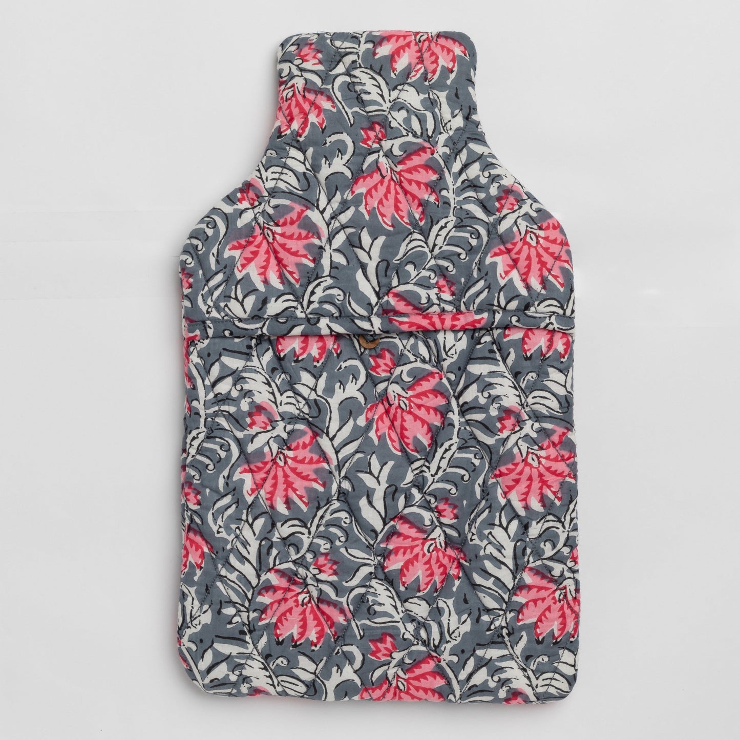 Grey Lotus Floral Hot Water Bag Cover