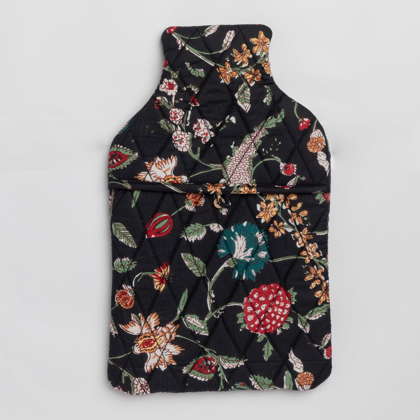 Black Floral Paradise Leela Hot Water Bag Cover