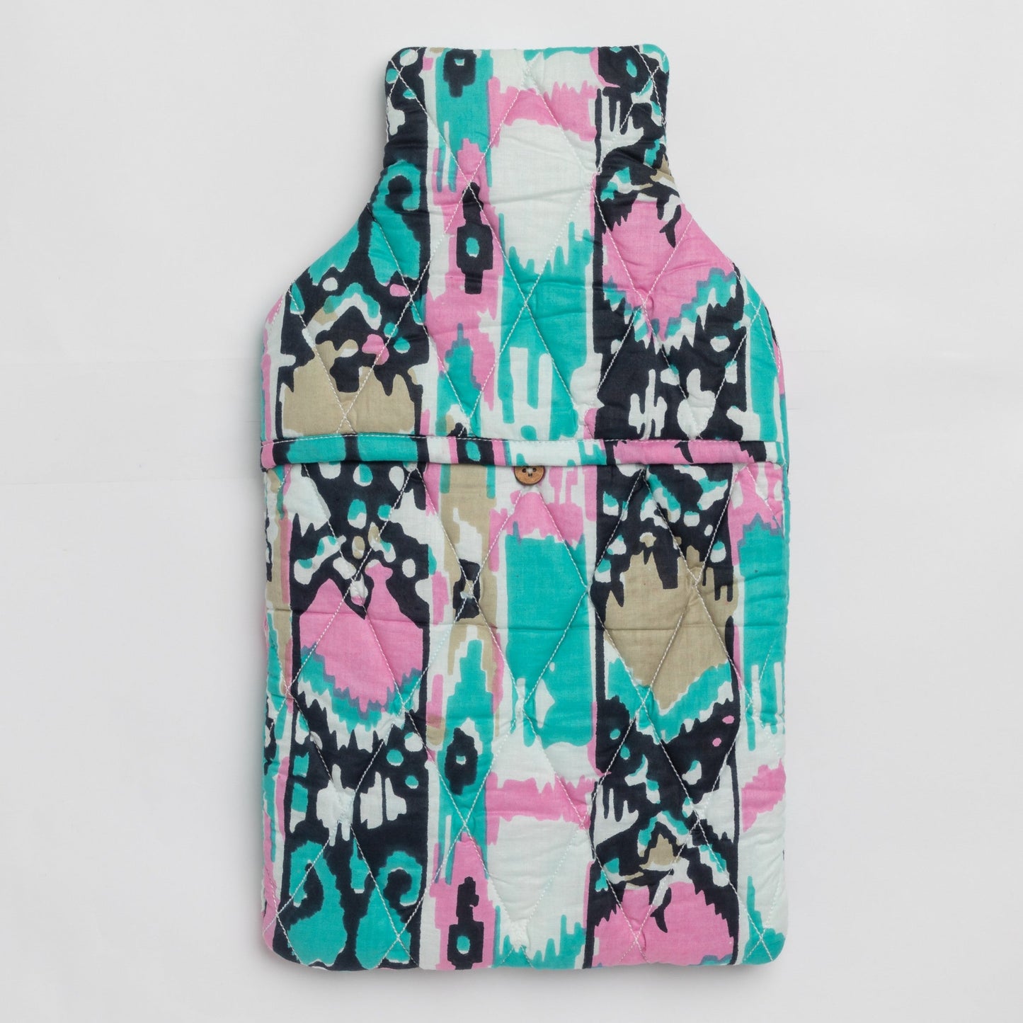 Blue & Pink Ikat Stripe Hot Water Bag Cover