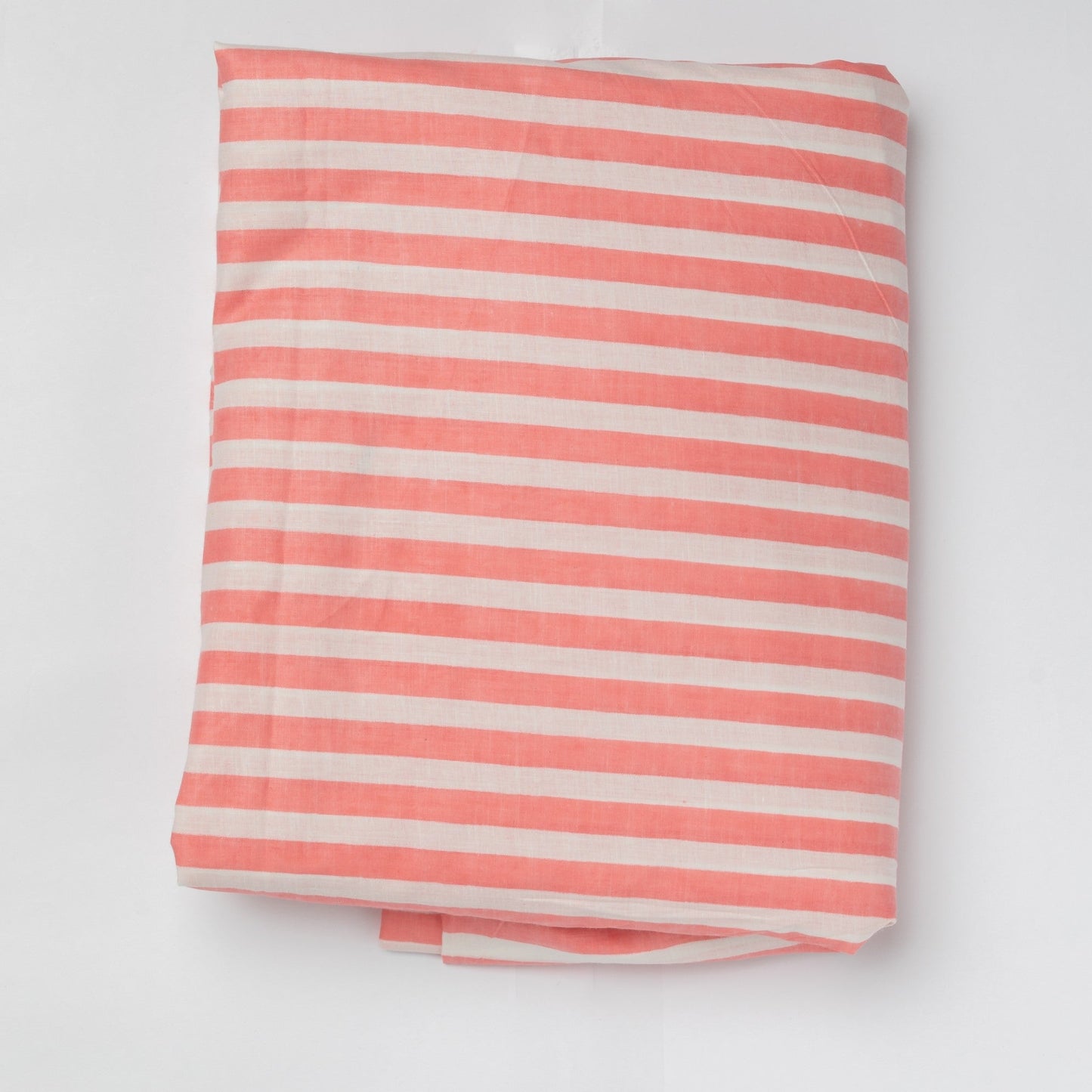 Pink Stripe Screenprinted Cotton Fabric