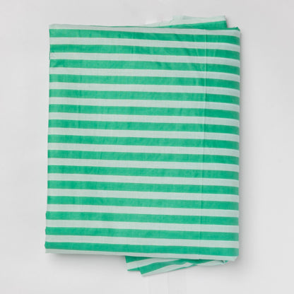 Green Stripe Screenprinted Cotton Fabric