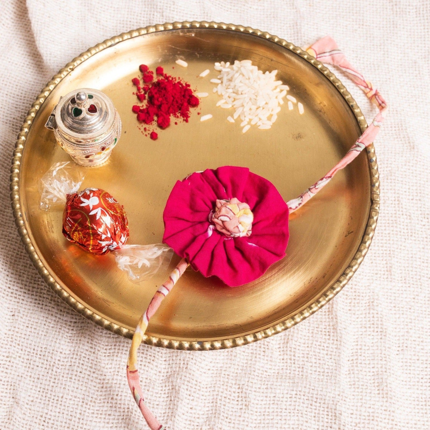 Zero Waste Pink Flower Rakhi-Rakhis-House of Ekam