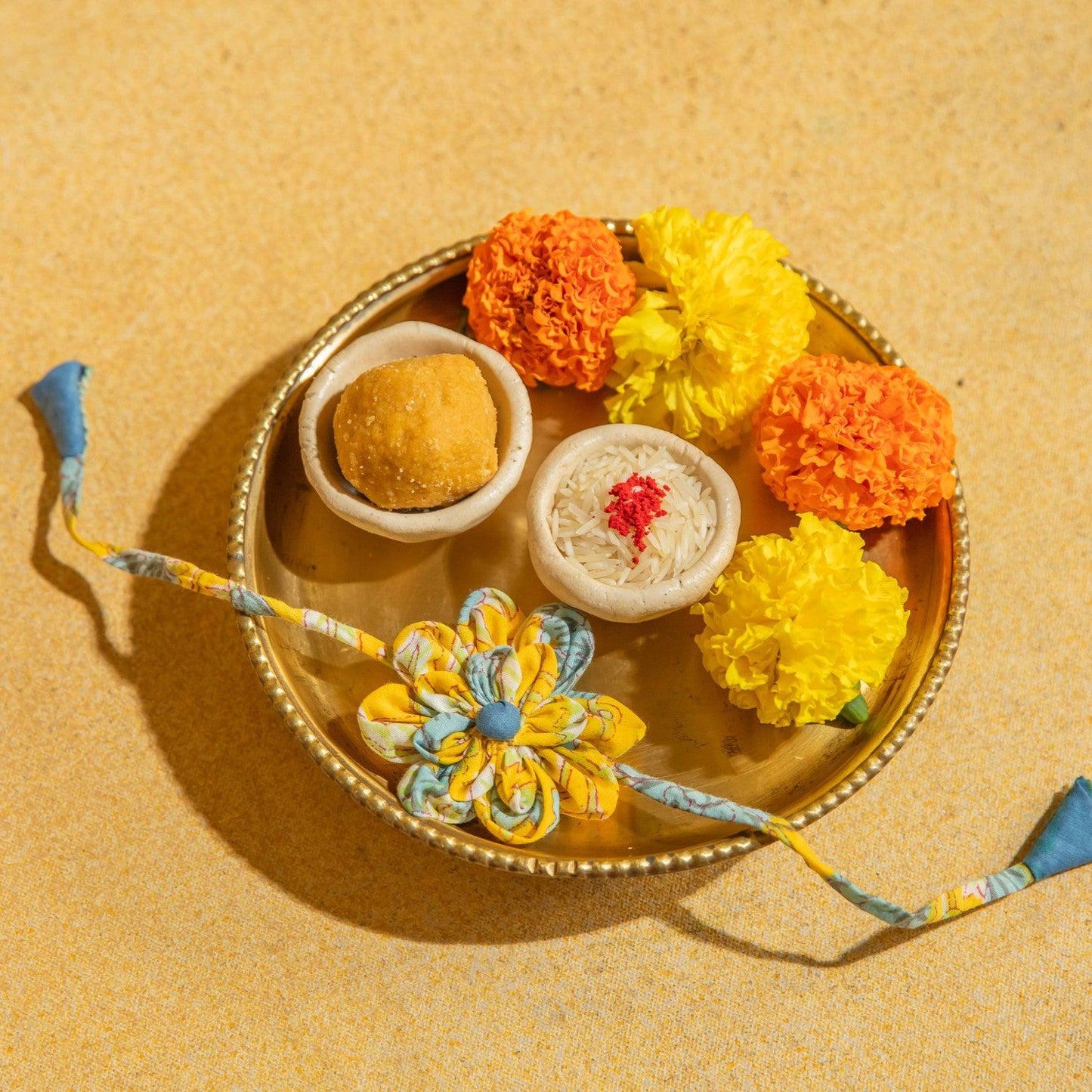 Zero Waste Yellow Sunflower Rakhi-Rakhis-House of Ekam