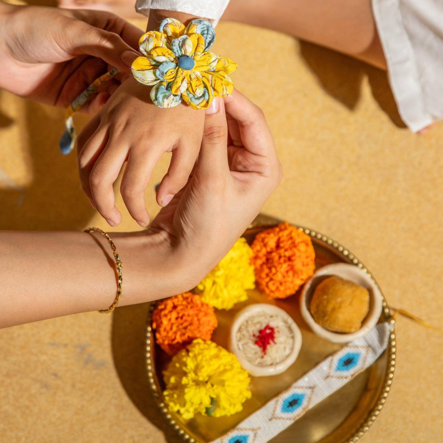 Zero Waste Yellow Sunflower Rakhi-Rakhis-House of Ekam