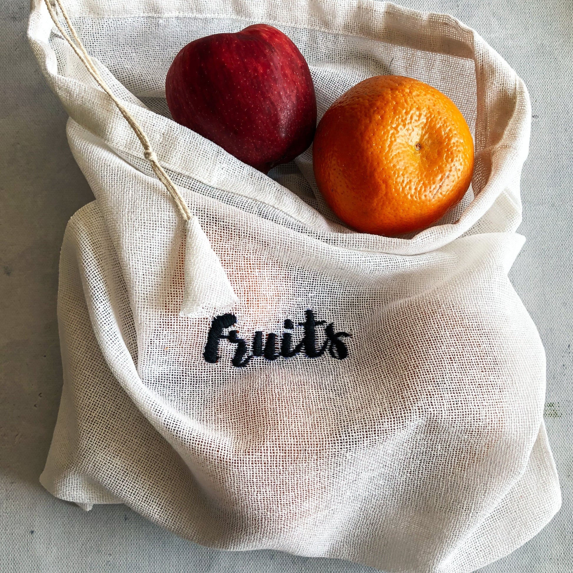 Cotton Reusable Embroidered Grocery Bags-Bags-House of Ekam