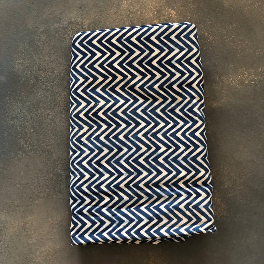 Indigo Chevron Fabric-fabric-House of Ekam