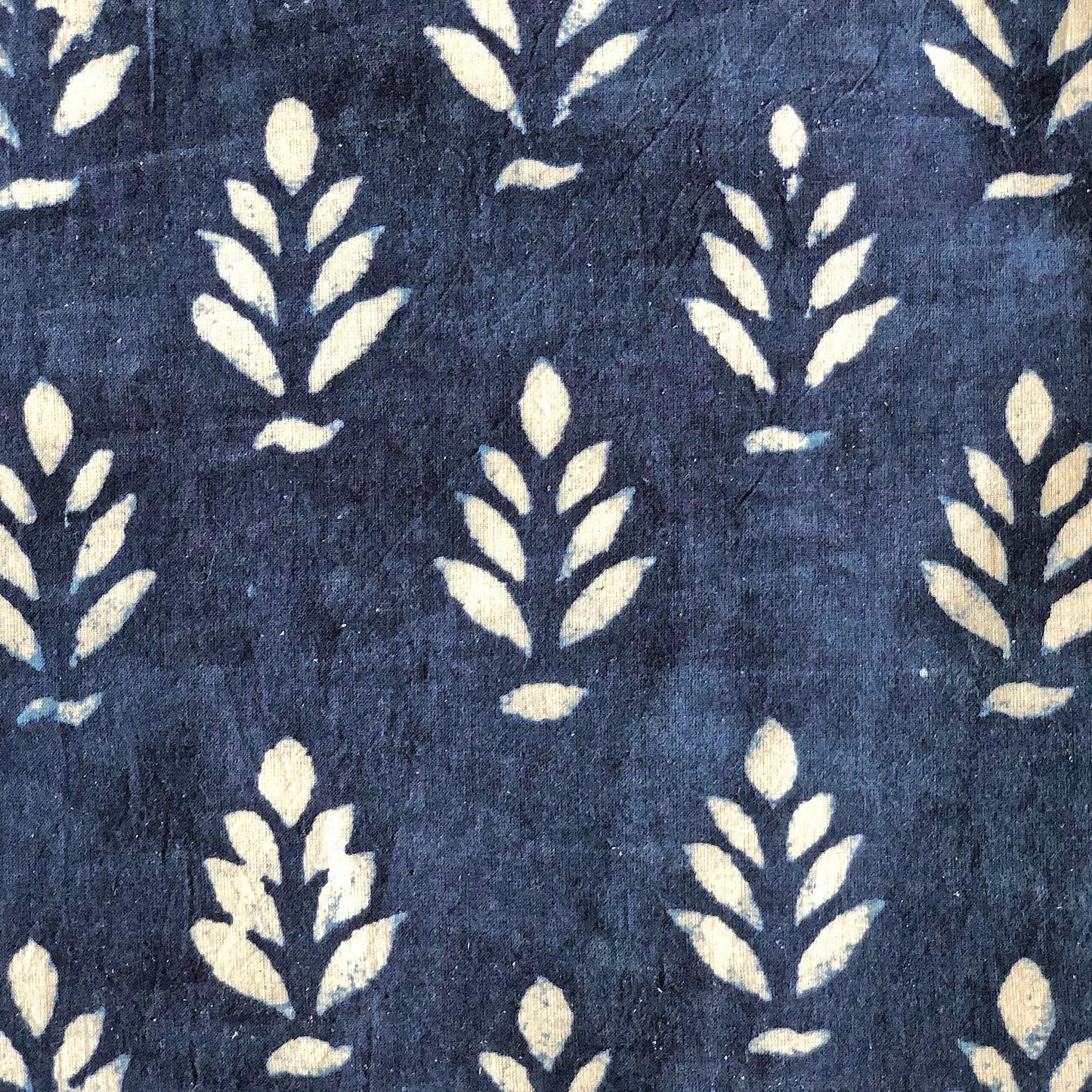 Indigo Dabu Mughal Floral Print Fabric-fabric-House of Ekam