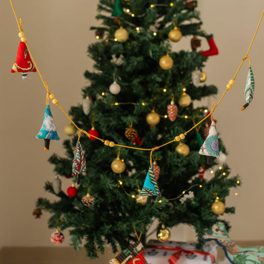 Zero Waste Mini Christmas Trees Bunting-Buntings-House of Ekam